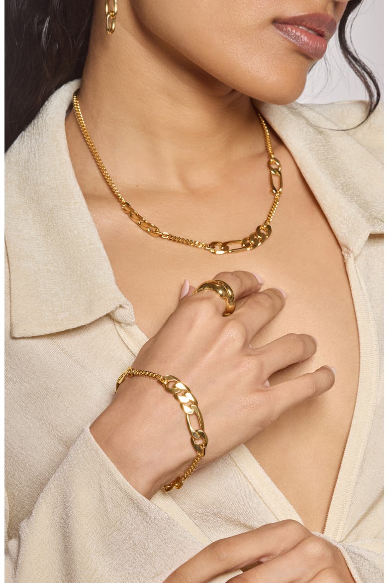 Large Trace Bracelet, Alternate, color, GOLD