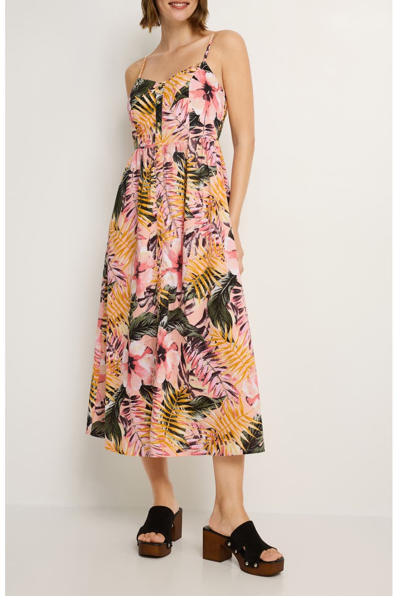 Button Up Panel Dress, Main, color, Multi Print