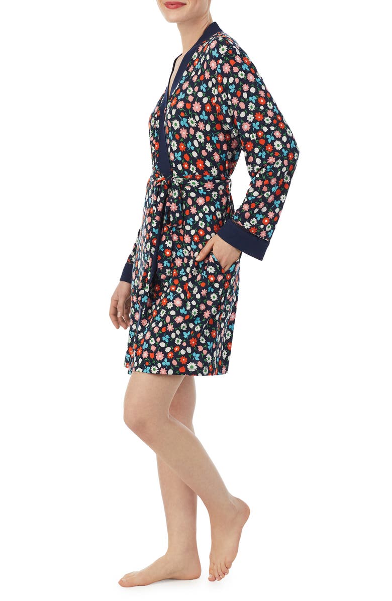 Kate Spade New York print short robe, Alternate, color,