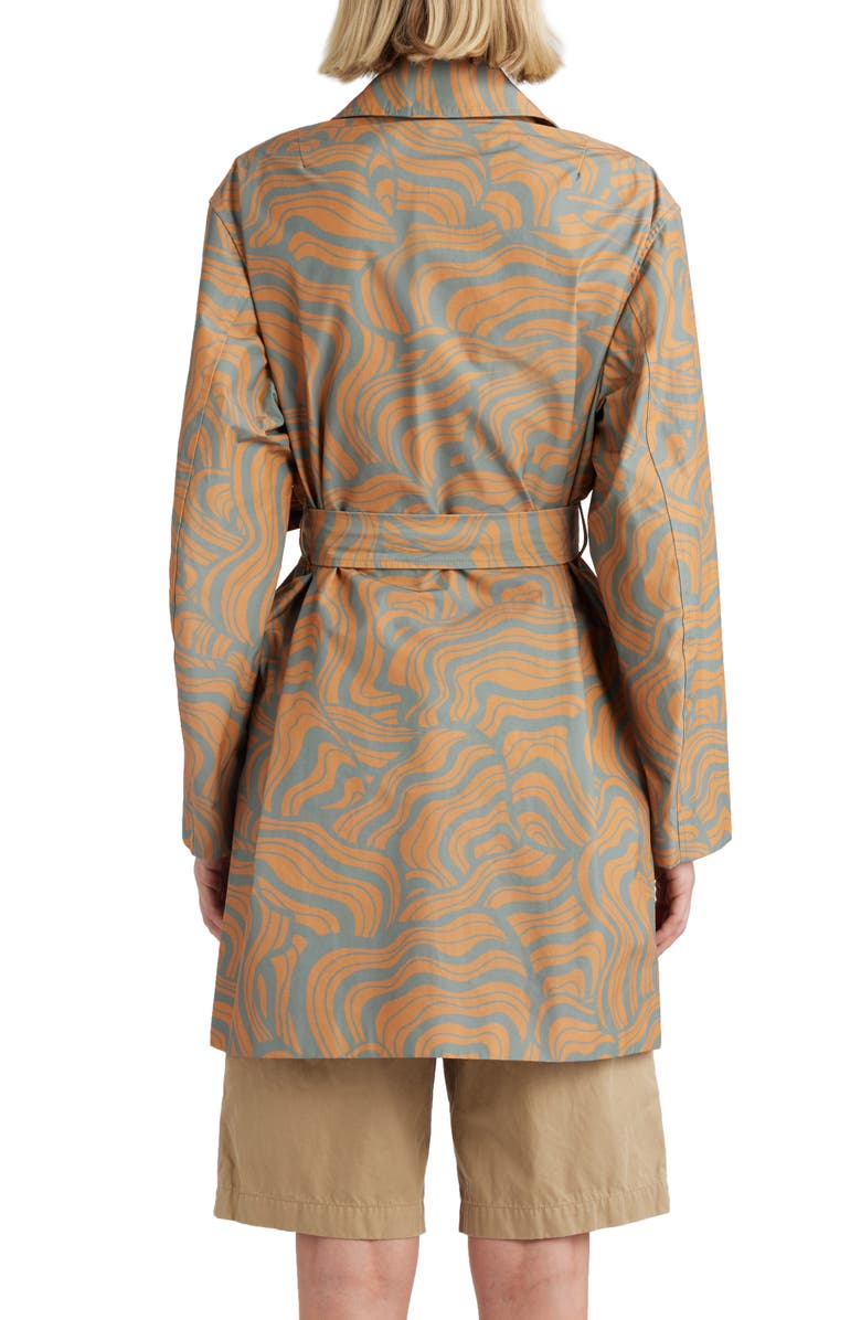 Dries Van Noten Ramblas Abstract Swirl Water Repellent Trench Coat, Alternate, color, 