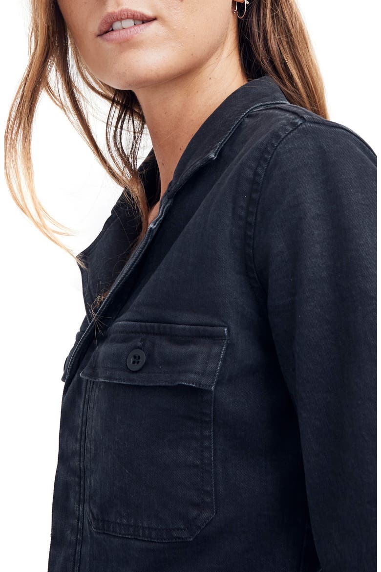 Garment Dyed Denim Slim Coverall Jumpsuit, Alternate, color, CLASSIC BLACK