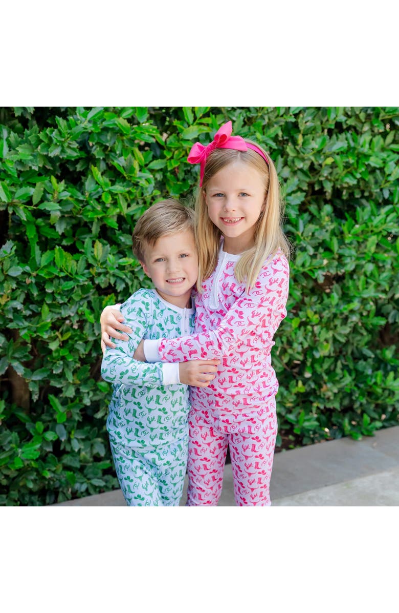 Lila and Hayes Alden Girls' Pajama Pant Set, Alternate, color, Wild West Pink