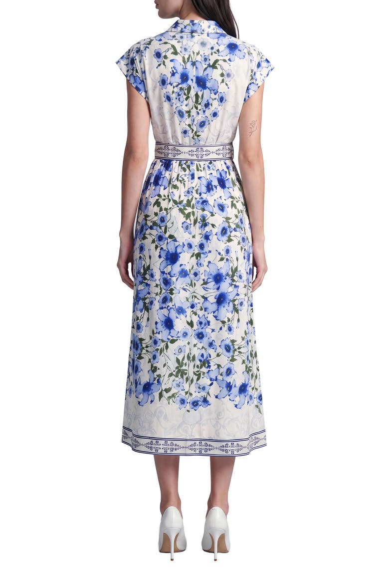 Kira Tie Waist Midi Dress, Alternate, color, BLUE FLORAL