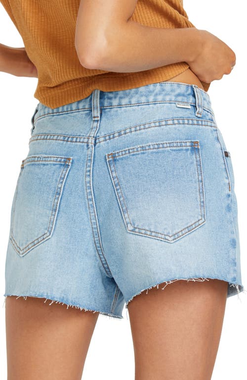 Shop Billabong High Tides Raw Hem High Waist Denim Shorts In Surf Spray