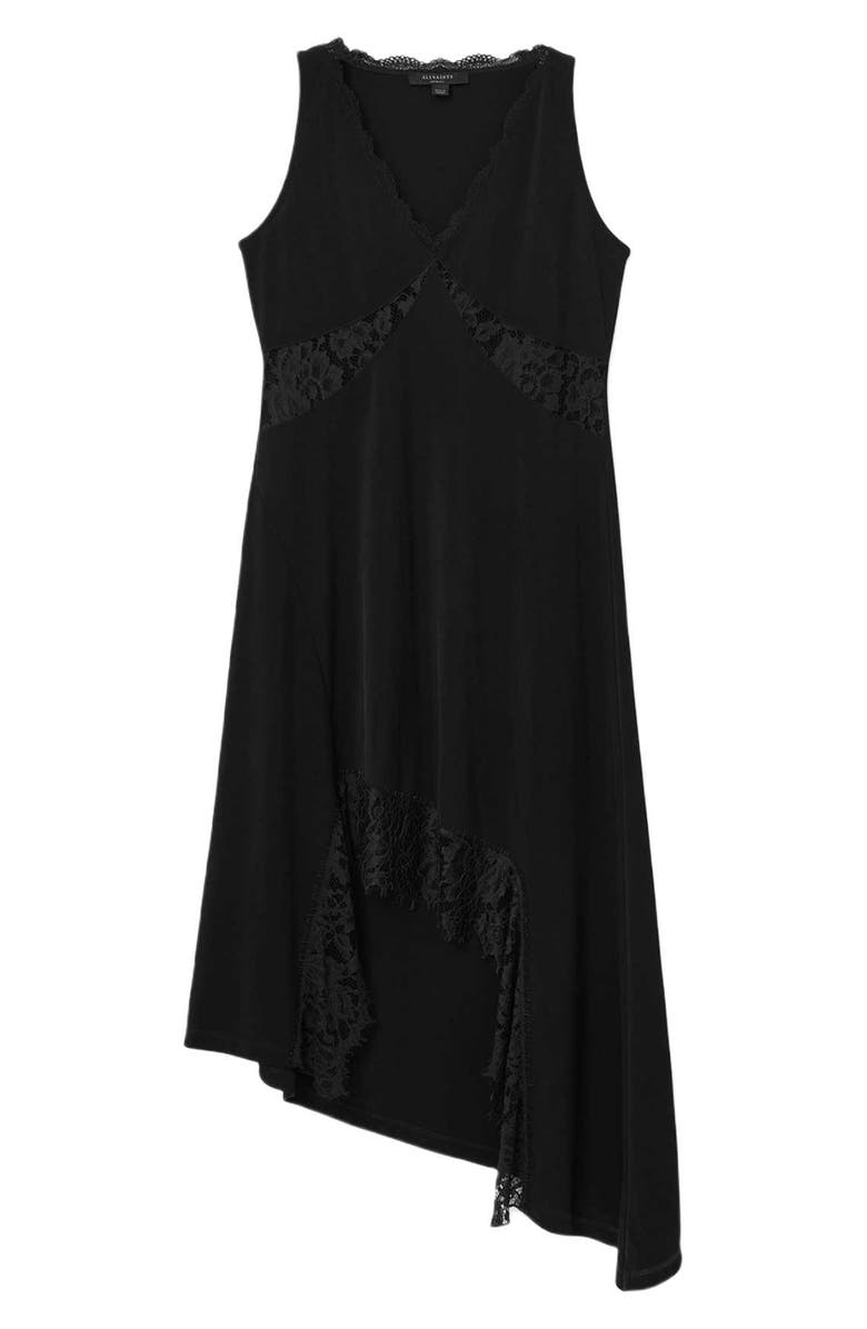 AllSaints Lailey Asymmetric Sleeveless Dress, Alternate, color, Black