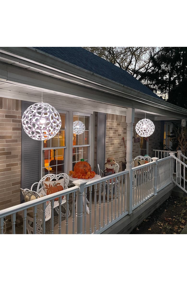 18" Solar Peace Light White Outdoor Hanging Décor, Alternate, color, Multicolored
