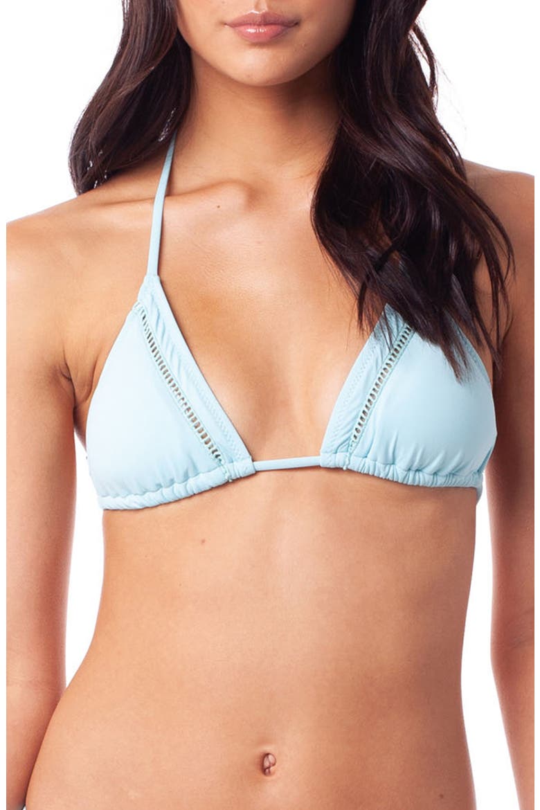 My Slide Triangle Bikini Top, Main, color, SKY