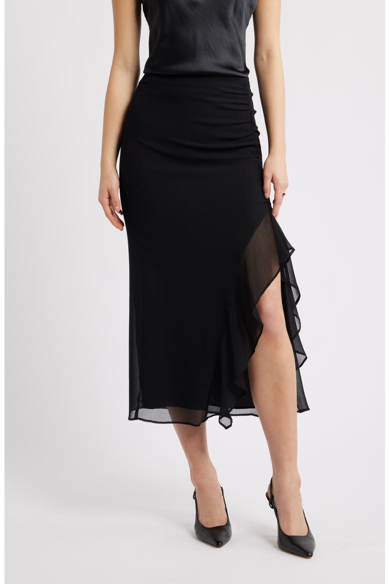 Ruffle Chiffon Midi Skirt (Women) | Nordstrom
