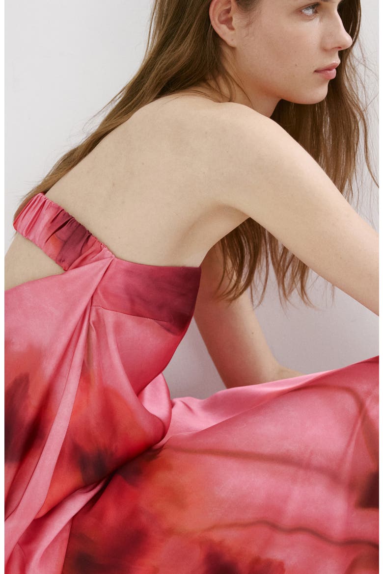 Floral Strapless Dress, Alternate, color, PASTEL PINK