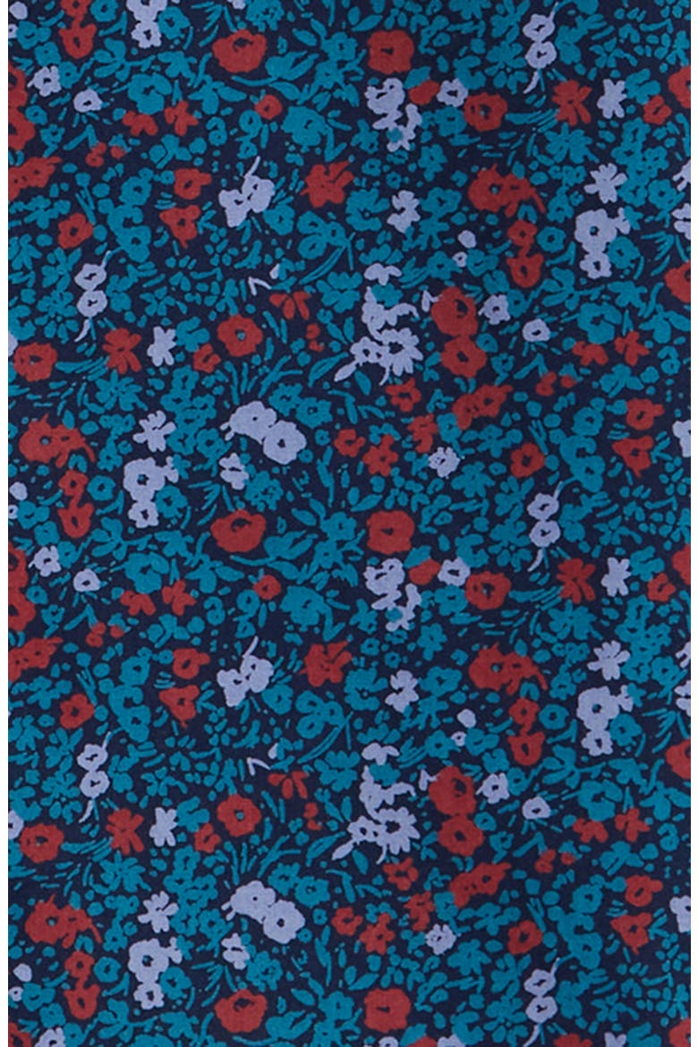 Kids' Patch Pocket Short Sleeve Button-Down Shirt, Alternate, color, NAVY PEACOAT CLAIRE FLORAL