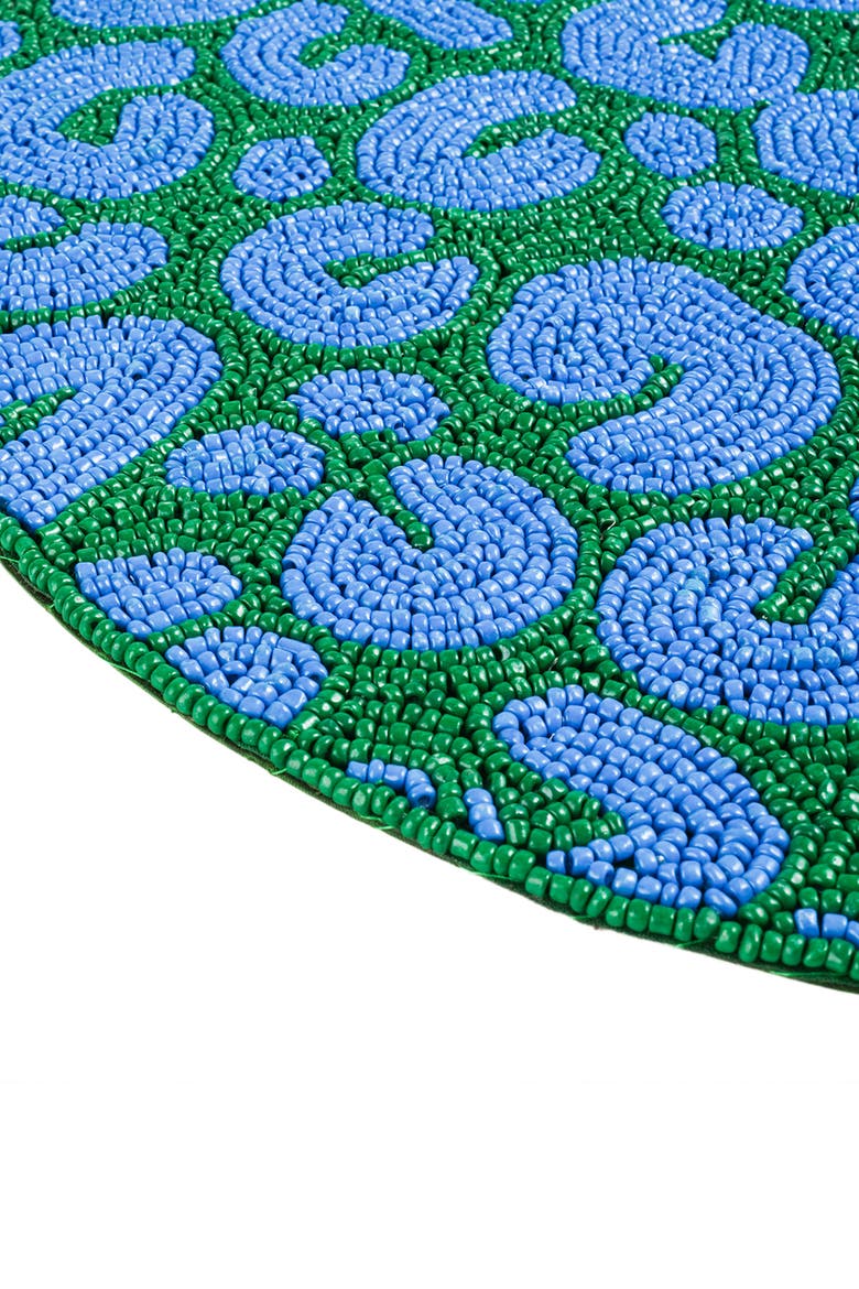 Dadri Beadded Placemat Animal 14 In, Alternate, color, Blue-Green