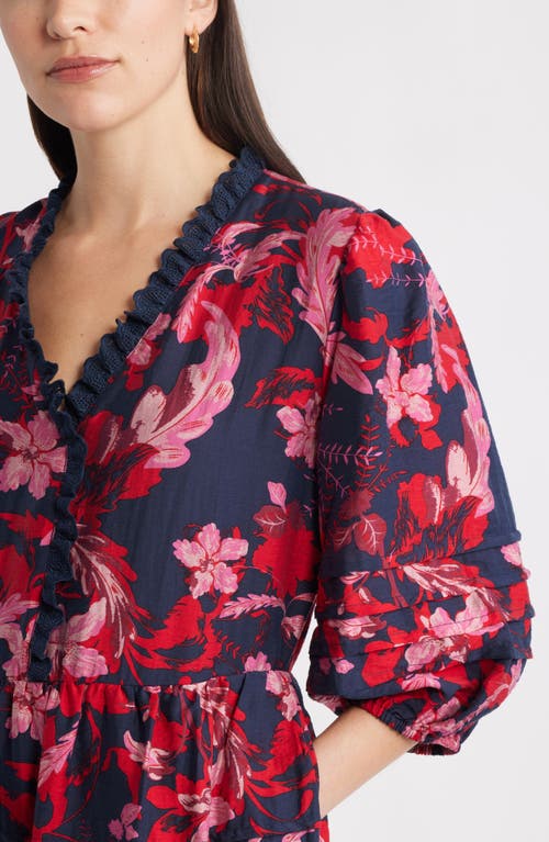 Caslonr Caslon(r) Floral Drop Waist Minidress In Pink