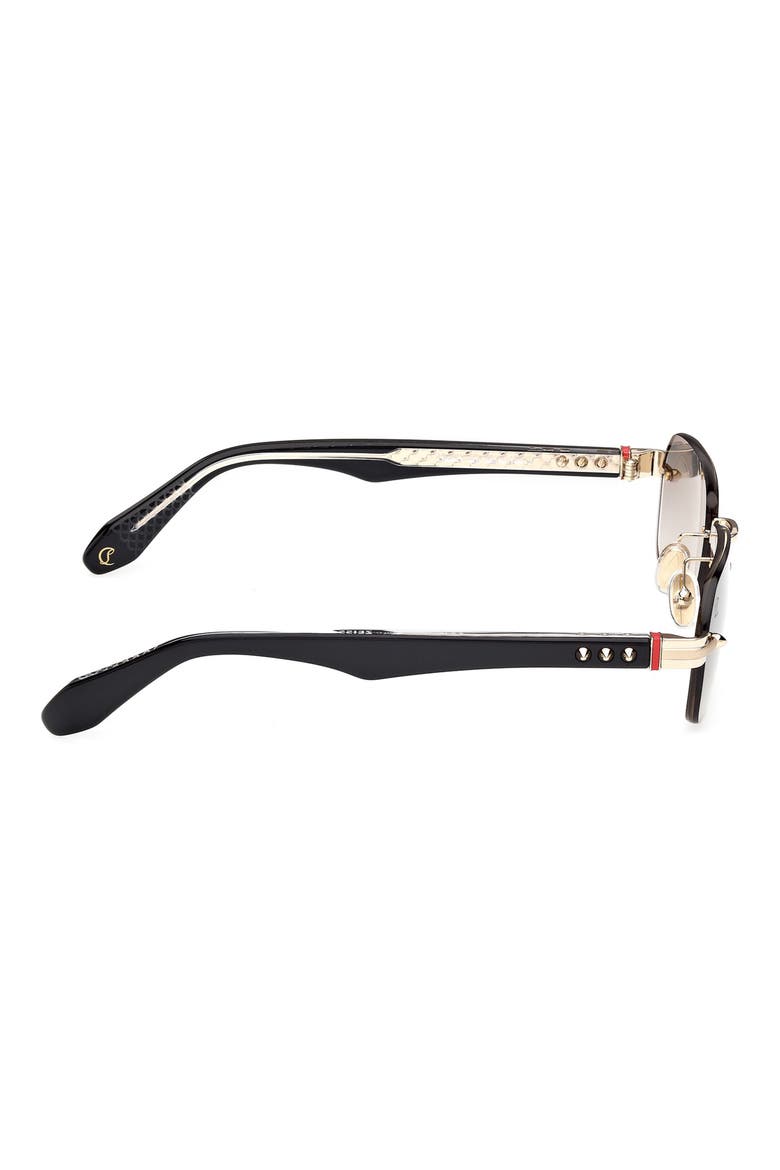 56mm Rectangular Sunglasses, Alternate, color, GOLD/ BLACK/ CRYSTAL/ SMOKE