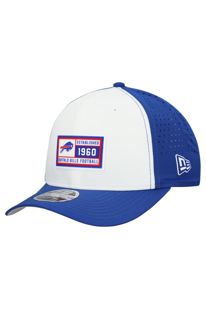 Men's New Era  White/Royal Buffalo Bills Established Patch 9SEVENTY Adjustable Hat, Main, color, White