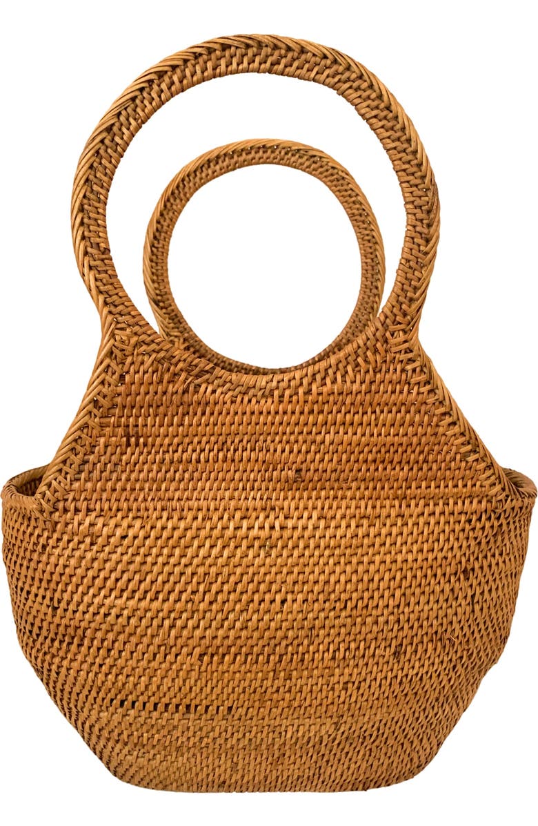 PINK HALEY Lora Rattan Beach Tote, Main, color,