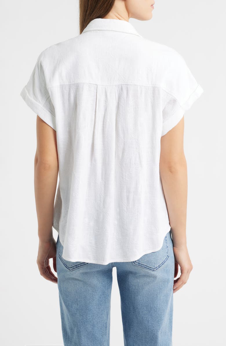 Cloth & Stone Short Sleeve Button-Up Shirt, Alternate, color, White