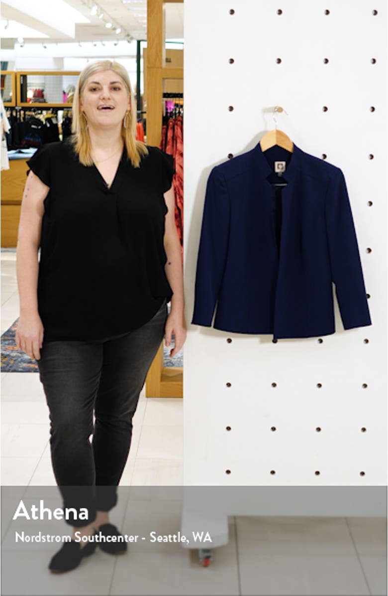 Stand Collar Crepe Jacket, sales video thumbnail