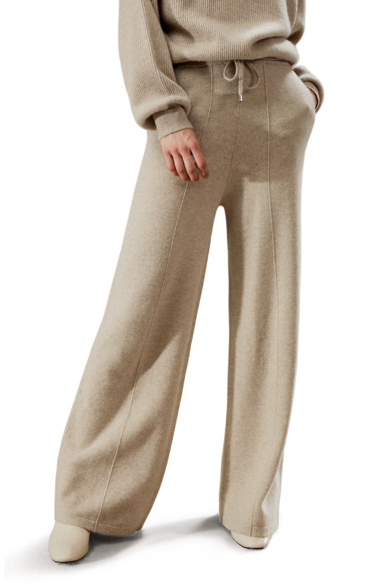 Women's Fluid Cashmere SweatPants, Main, color, Beige