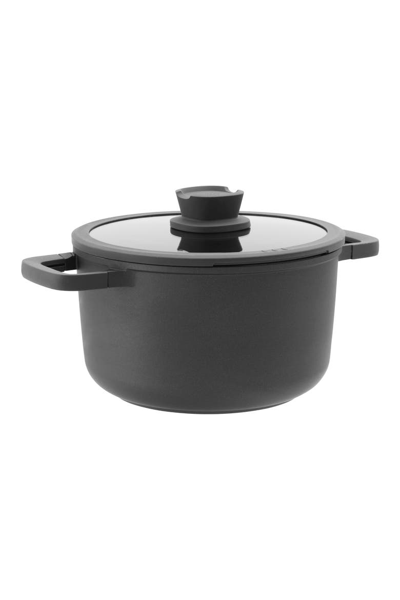 Leo Stone Nonstick 5.9-Quart Covered Stockpot, Main, color, BLACK