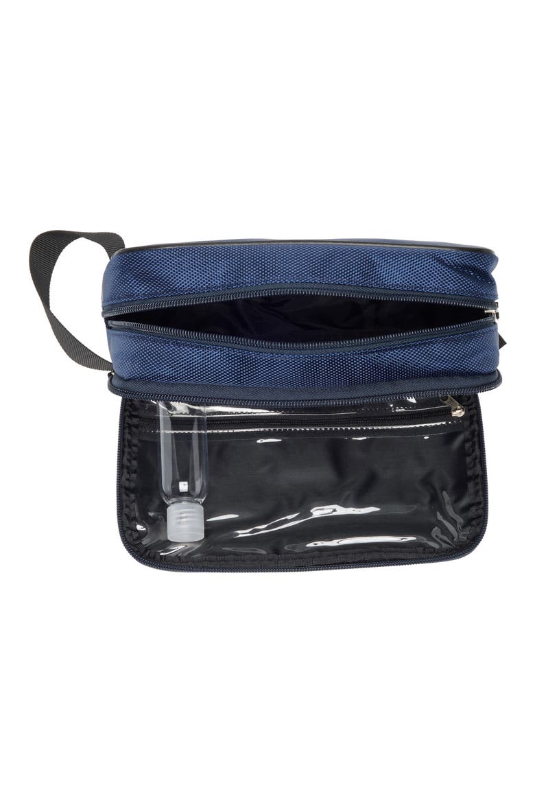 Nylon Double Zip Dopp Kit, Alternate, color, NAVY