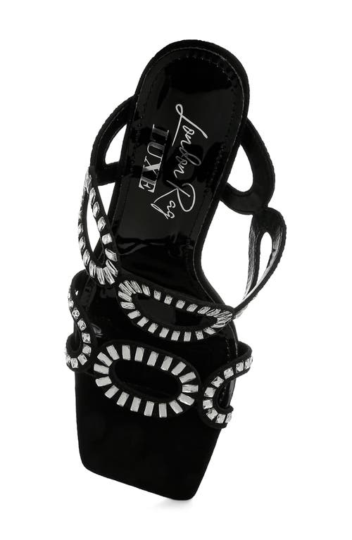 London Rag Romashka Rhinestone Stiletto Sandal In Black
