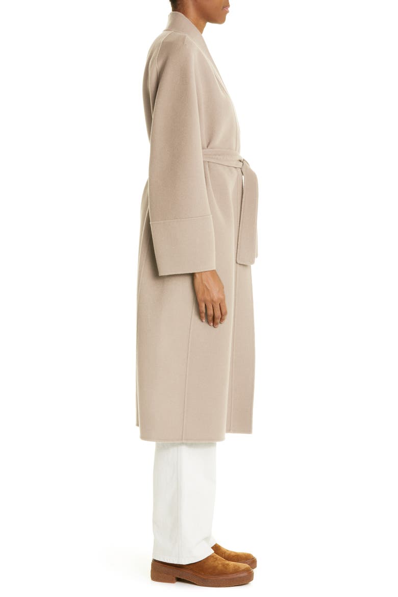 Calla Virgin Wool Wrap Coat, Alternate, color, ECRU
