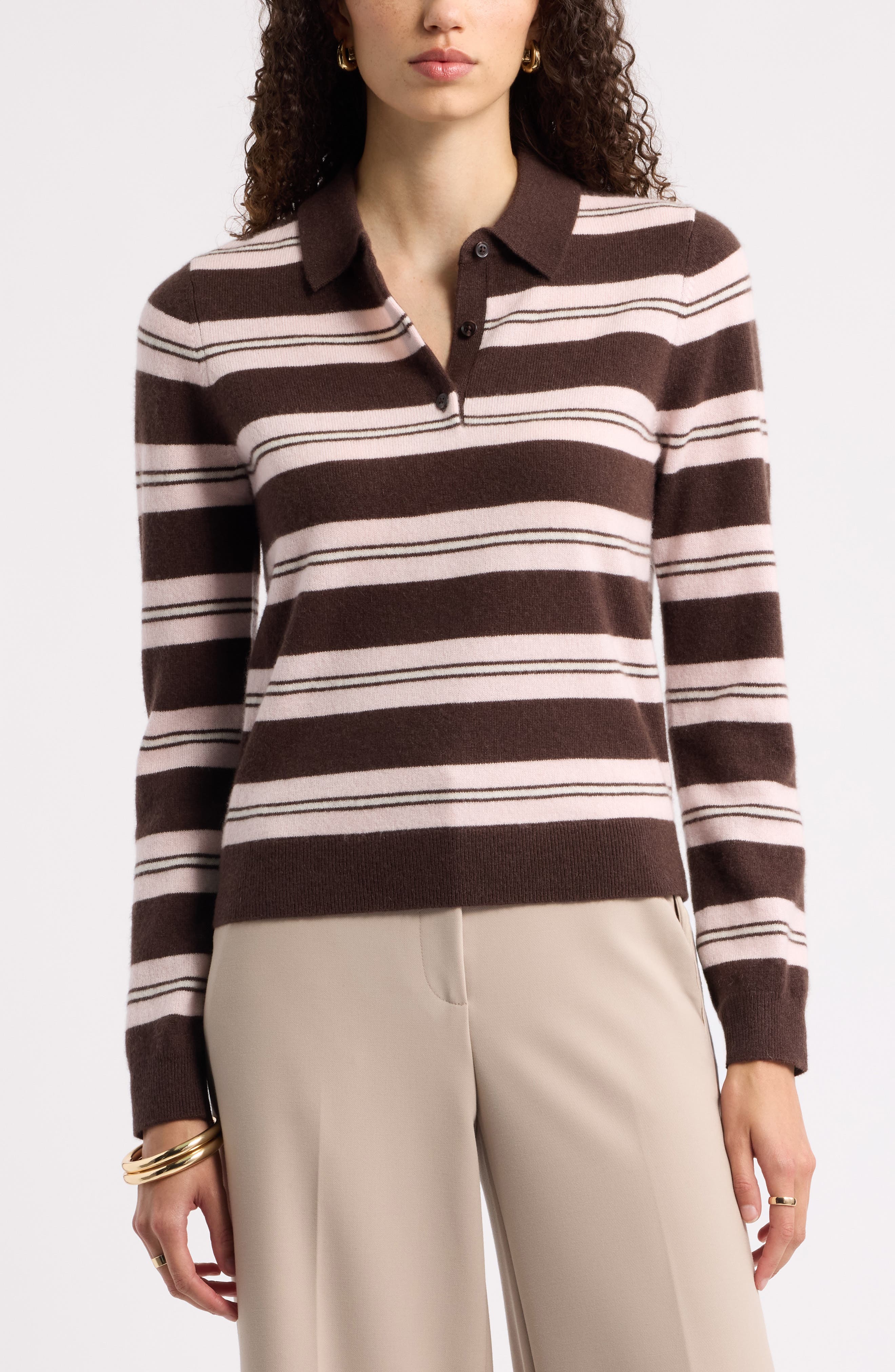BROWN MOLE- PINK BLOCK STRIPE