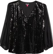Vince Camuto Sequin Long Sleeve Top