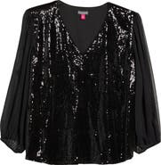 Vince Camuto Sequin Long Sleeve Top