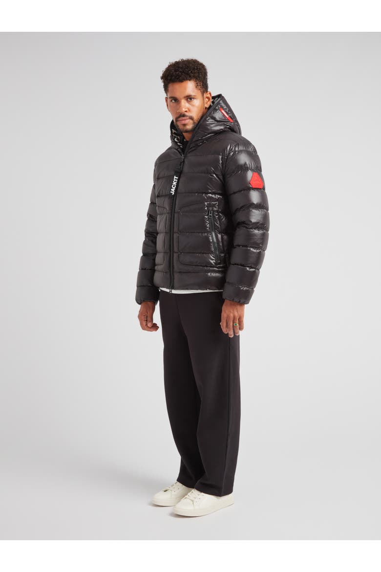 R4D Tramline Hooded Puffer Jacket, Alternate, color, BLACK LUX