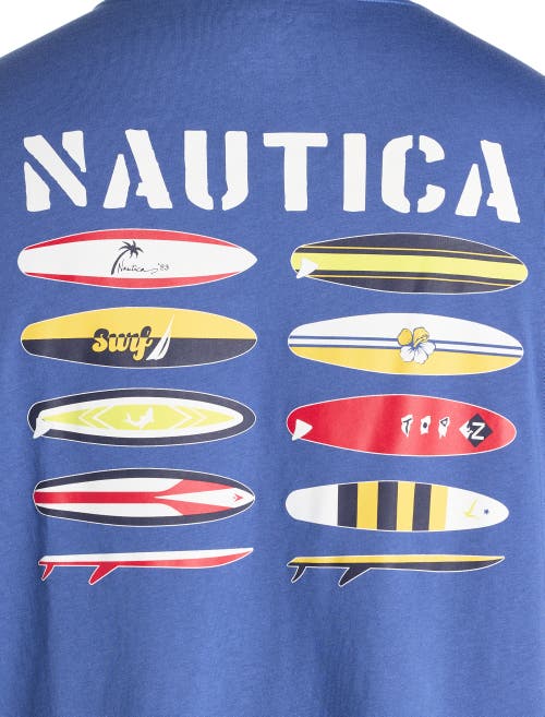 Nautica Big & Tall Beach Vibes Graphic Tee In Union Blue