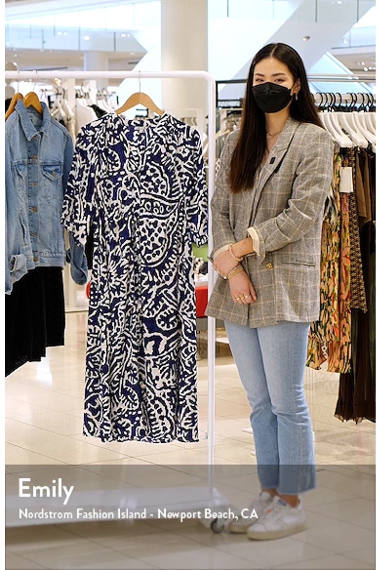 Indigo Stamp Print Shirtdress video