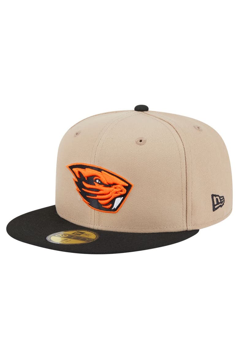 Men's New Era  Khaki Oregon State Beavers Two-Tone 59FIFTY Fitted Hat, Main, color, Khaki