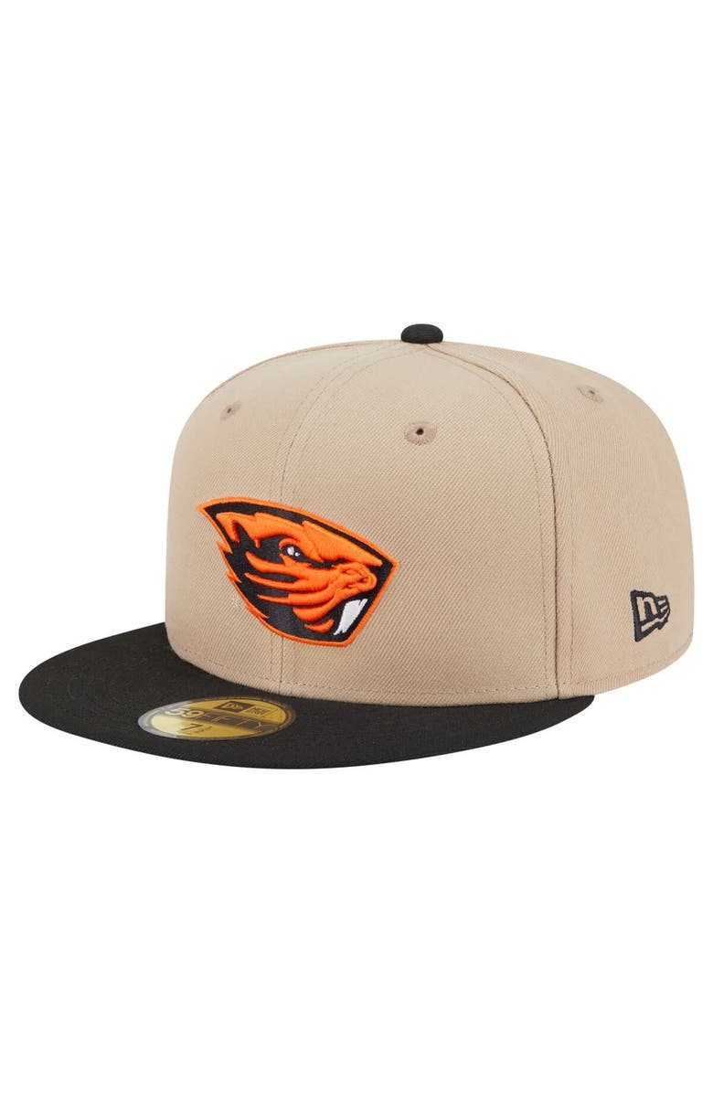 New Era Men's New Era Khaki Oregon State Beavers Two-Tone 59FIFTY Fitted Hat, Main, color, Khaki
