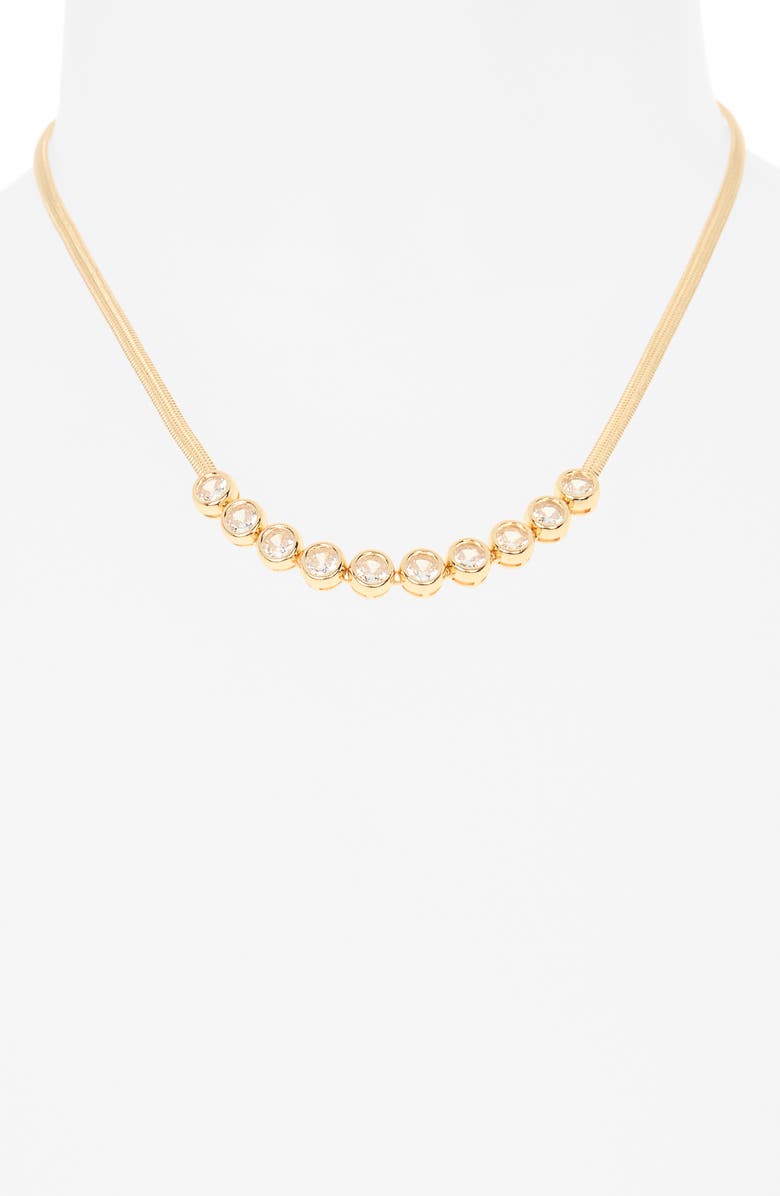 Ettika Crystal Choker Necklace, Main, color, Gold