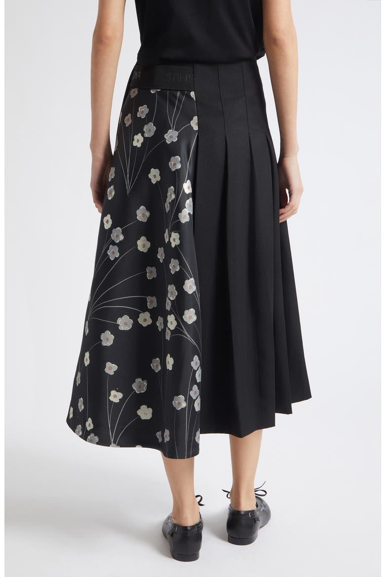 Hybrid Pleated Midi Skirt, Alternate, color, BOUQUET IN PIECES