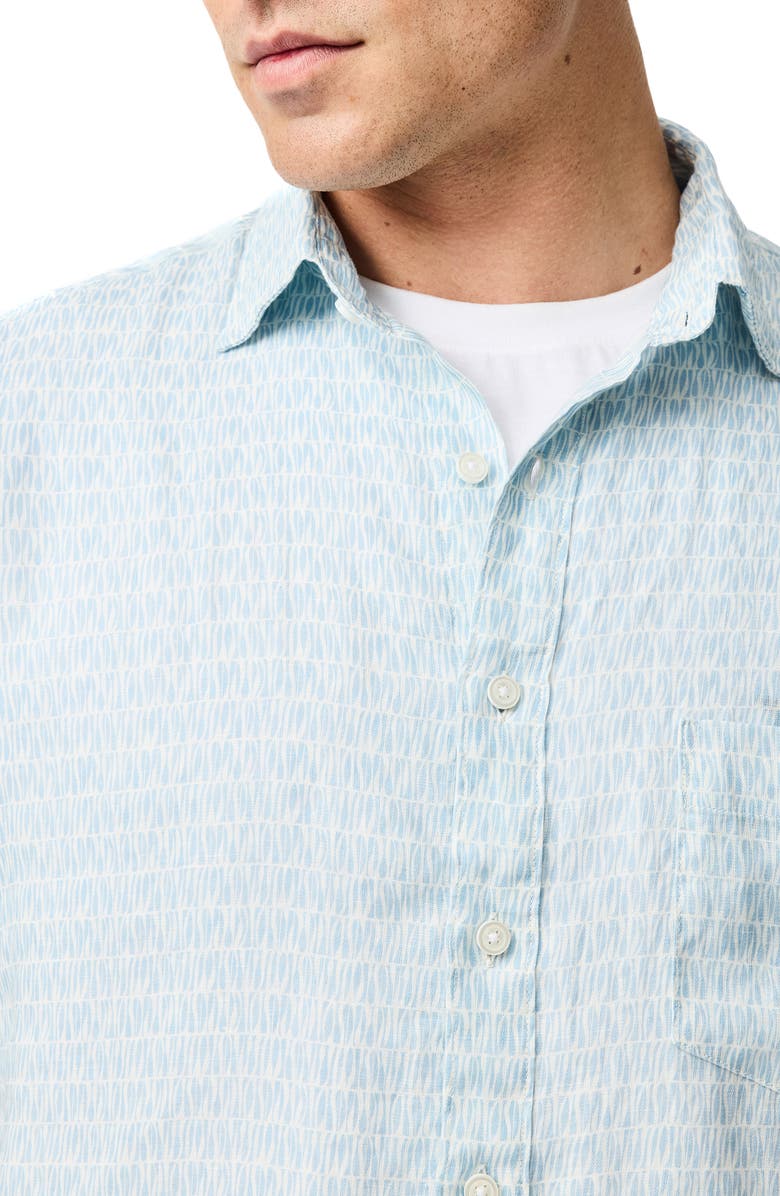 Rodd & Gunn Glenene Sports Fit Microprint Short Sleeve Linen Button-Up Shirt, Alternate, color, 