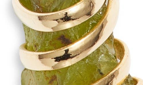 Ki-ele Wrapped Peridot Pendant Necklace In Gold