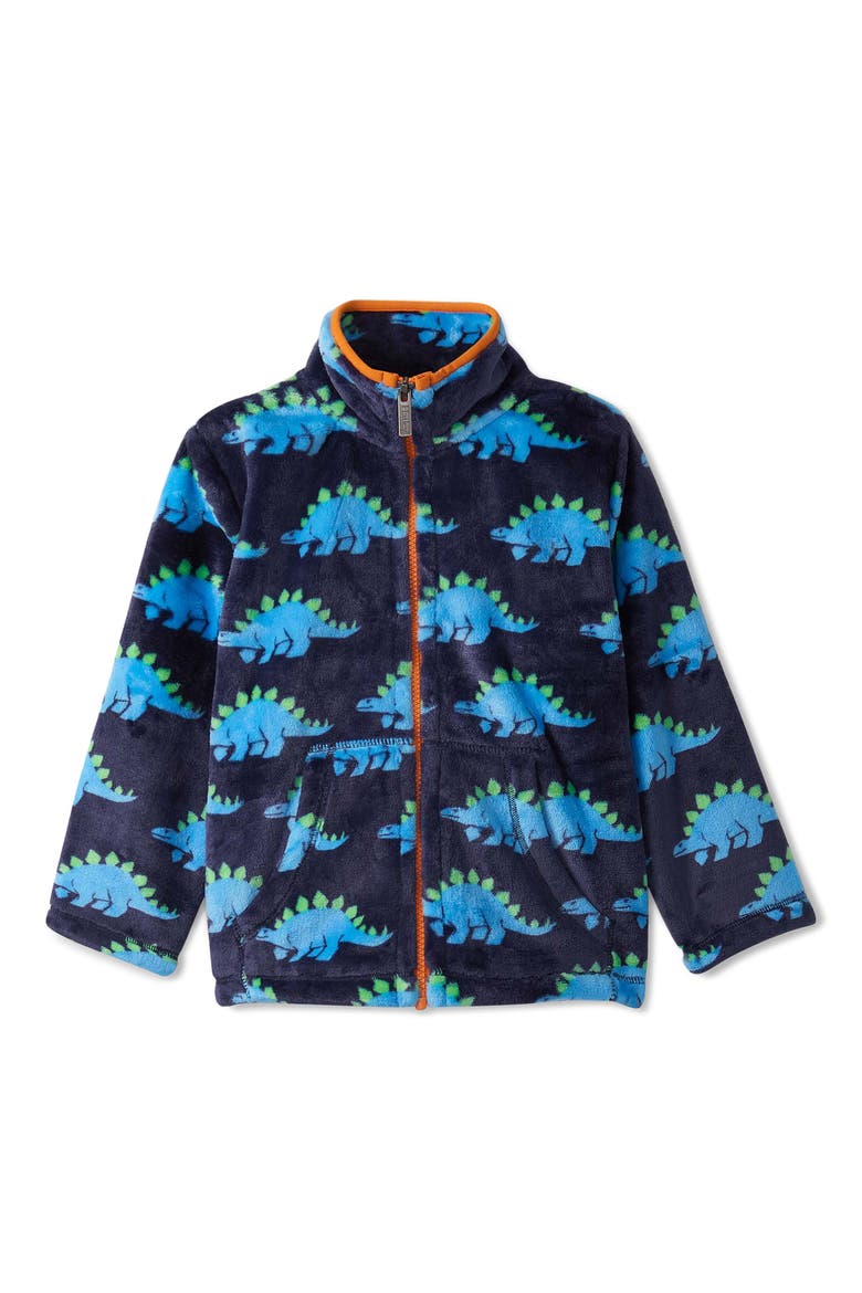 Kids' Stegosaurus Fleece Zip Jacket, Main, color, PATRIOT BLUE