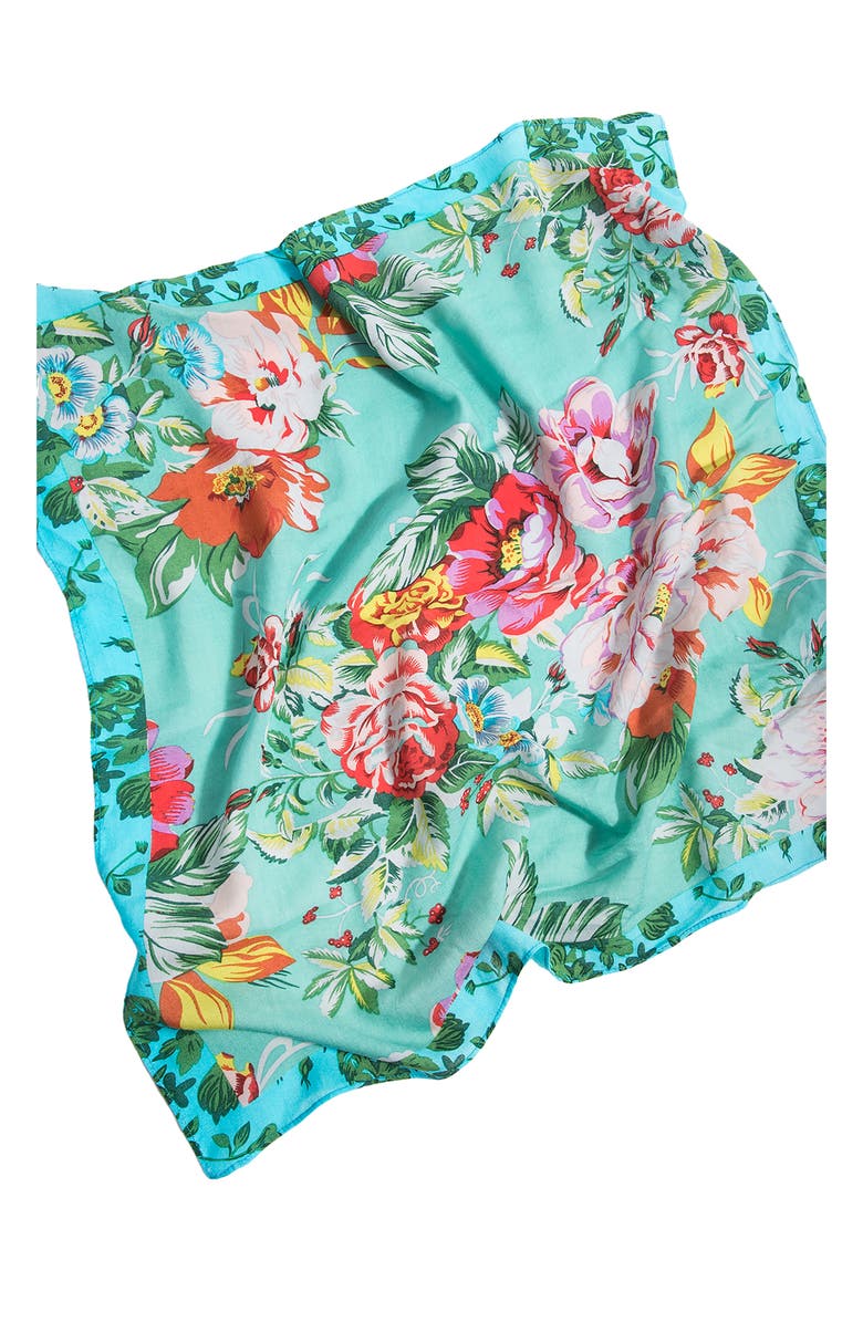SAACHI Serene Bloom Floral Print Scarf, Alternate, color, Pastel Green