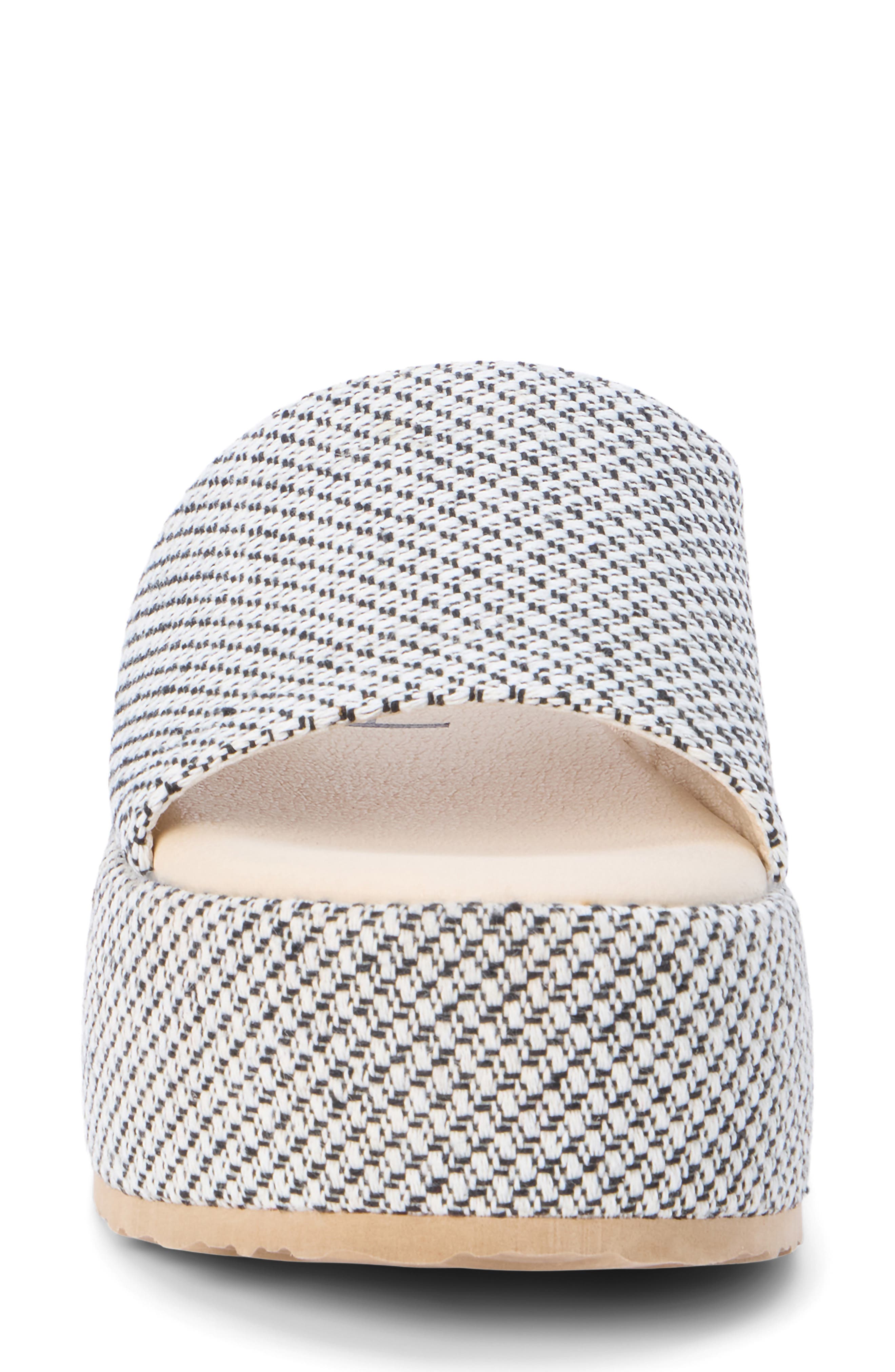 Pismo Platform Wedge Sandal, Alternate, color, WHITE/ BLACK JUTE