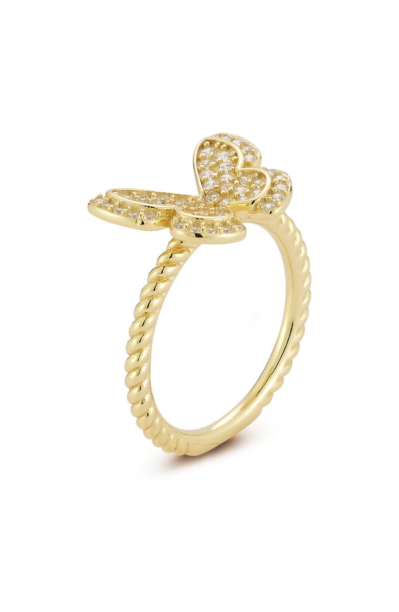 GLAZE JEWELRY Pavé Butterfly Ring, Alternate, color, Gold