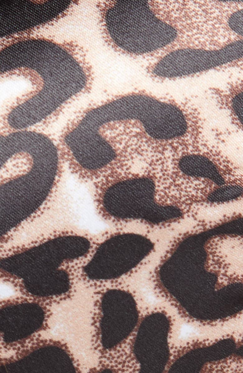 Oh La La Cheri Journee Leopard Print Mesh Underwire Babydoll Chemise with G-String Thong, Alternate, color,