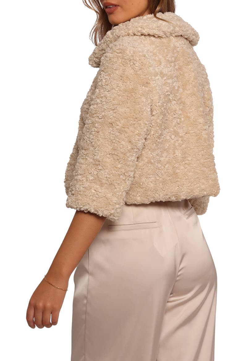Lucie Faux Fur Crop Jacket, Alternate, color, CREAM