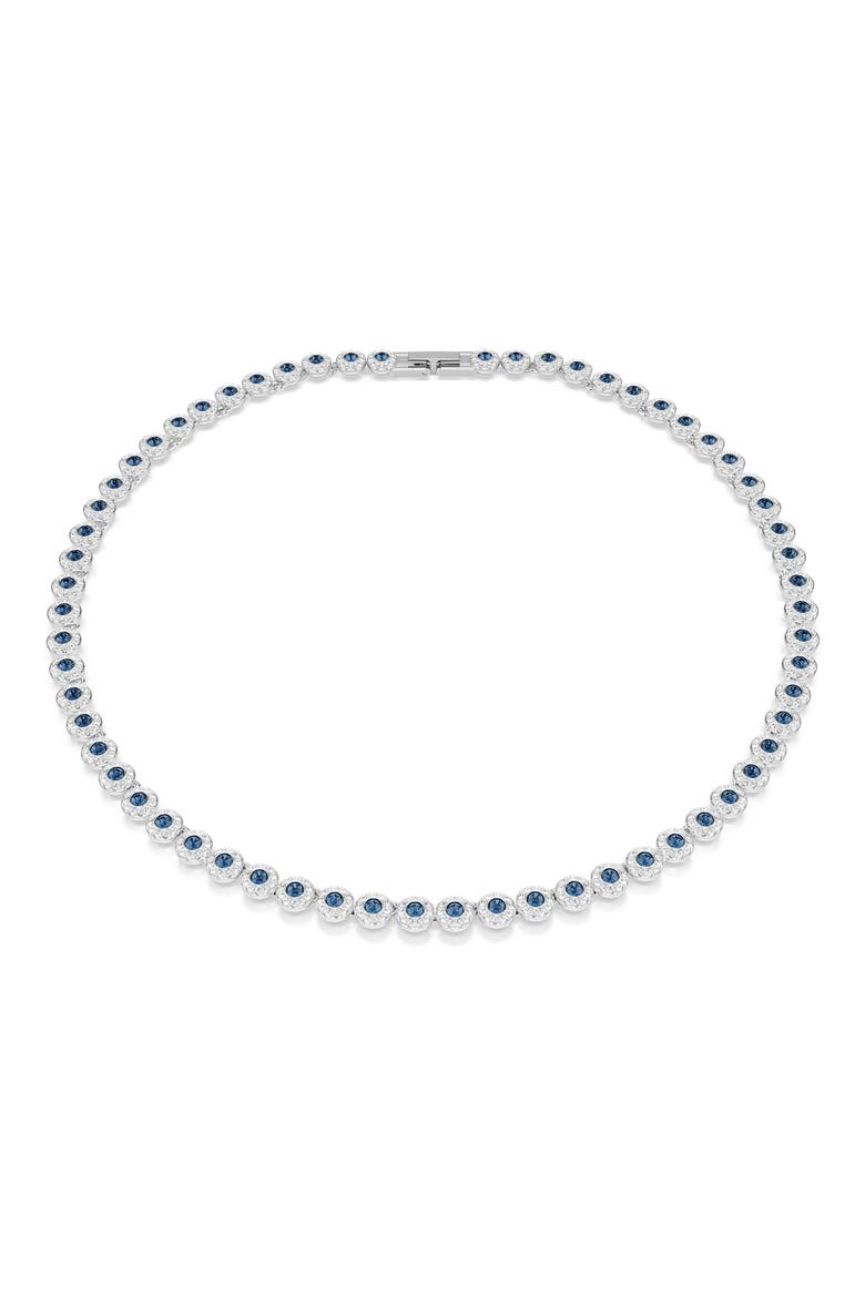 Una Angelic Tennis Necklace, Main, color, BLUE/ SILVER