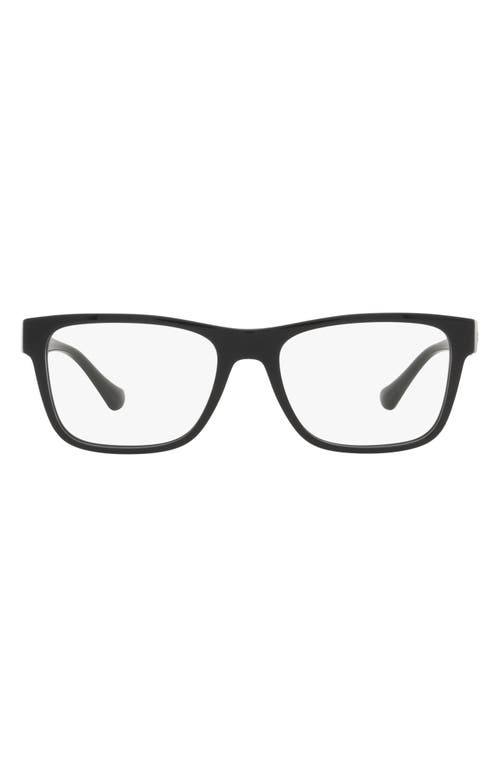 Versace 57mm Rectangular Optical Glasses In Black