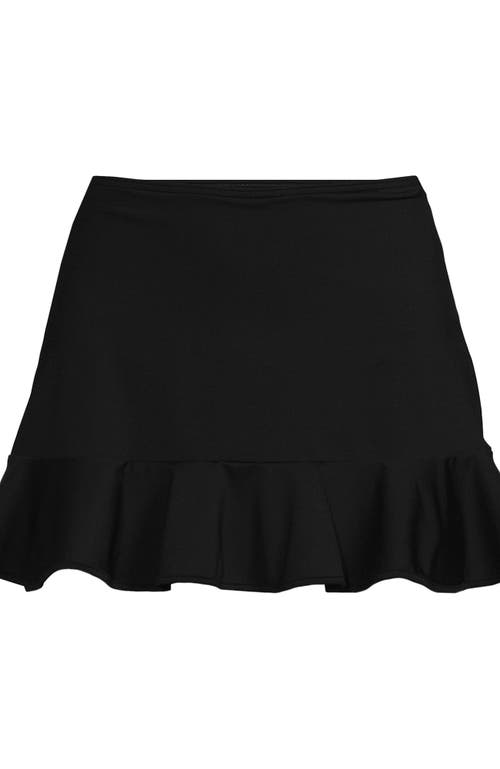 Lands' End Ruffle Hem Mini Swim Skirt In Black
