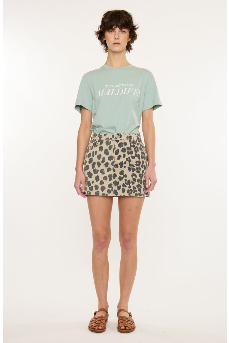Leah Mid Rise Mini Skirt, Main, color, Leopard