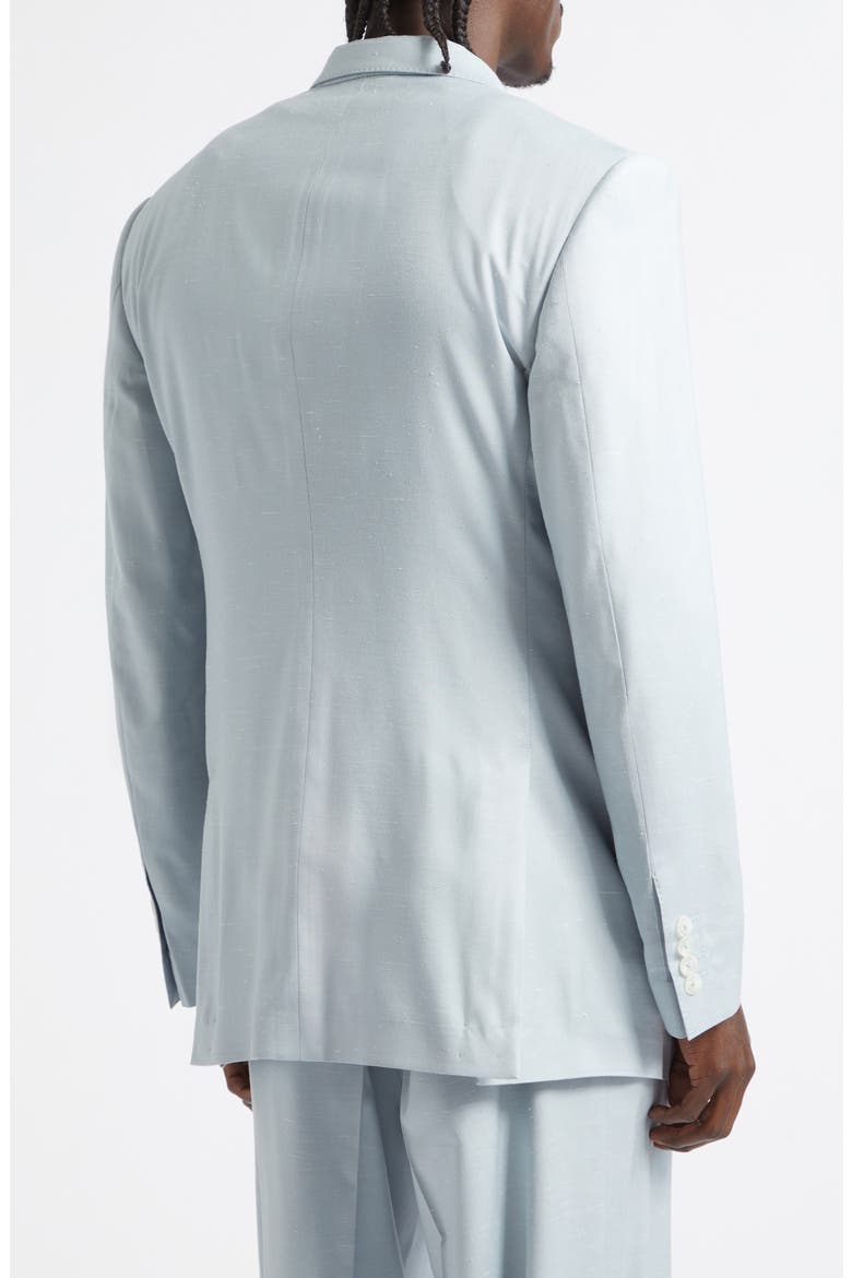 Double Breasted Shantung Jacket, Alternate, color, B8966 AZZURRO POLVERE