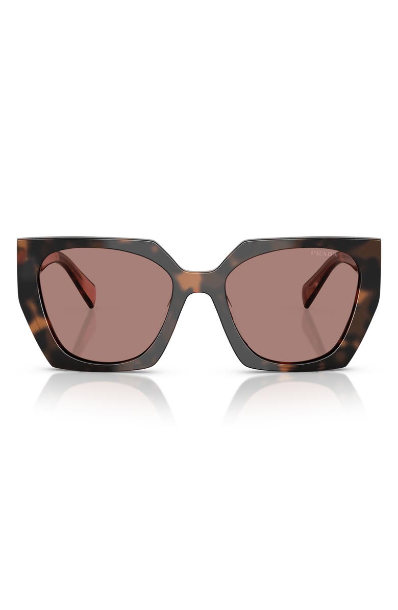 Prada 55mm Gradient Rectangular Sunglasses, Main, color, Light Brown